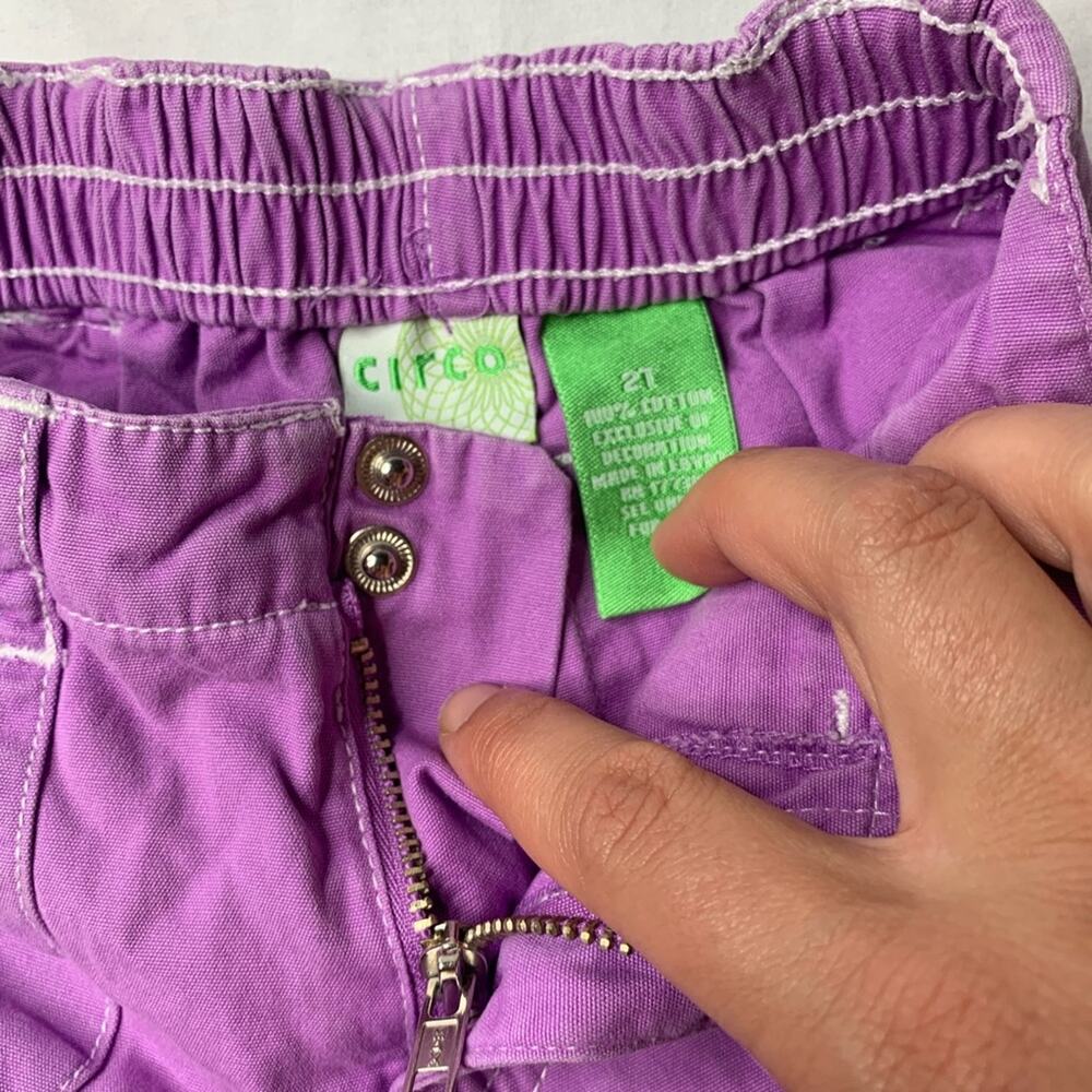 Circo 2T purple zip up jean style cotton shorts - Picture 3 of 3